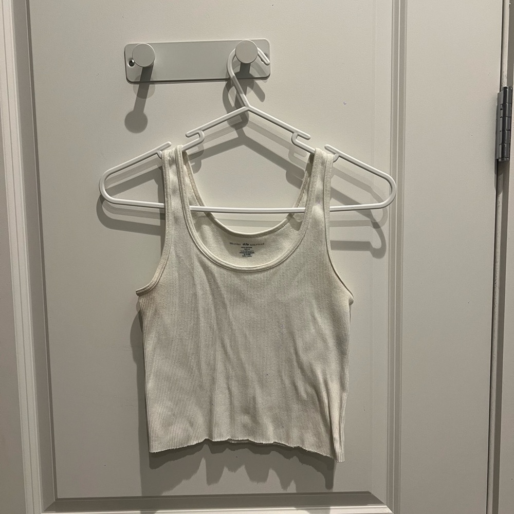 Classic White Ribbed Tank Top